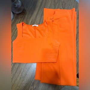 Orange Women's Pants & Jumpsuit Set